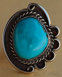 bijou ethnique amérindien ancien en argent et turquoise