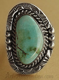 Bague amérindienne Navajo avec turquoise, taille 55,56,57,58, bijou ethnique amérindien en argent