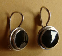 Boucles d'oreilles Western Country en argent et Onyx