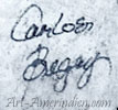 Carlos Begay Navajo script hallmark on Indian Native american jewelry