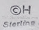 C cercled H mark on Native American jewelry for Cody Hunter Navajo