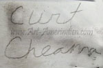 Curt Cheama script signature on Zuni Indian Native American jewelry