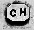 CH mark on a plate
