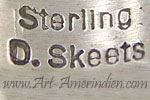 D. Skeets hallmark on Indian jewelry for Donovan Skeets Navajo silversmith