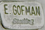 E Gofman mark on jewelry is Eli Gofman European, not Native American