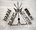 Gilbert Secatero and Teepee hallmark on NAKAI Navajo jewelry