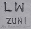 L M upside down and Zuni mark on jewelry is Lorraine Waatsa Zuni hallmark