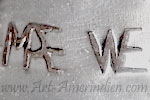 MAE WE hallmark on Indian Native American jewelry is Mae and We Eriacho, Zuni artists