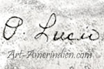 P. Lucio handscript hallmark on Zuni Indian Native American jewelry