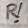 RV- mark on Indian jewelry is Roy Vandever Navajo hallmark