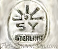 SY under a sunrise hallmark on Indian jewelry may be Steve Yellowhorse Navajo