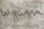 W Quam mark, Wayne Quam Zuni script hallmark on Indian jewelry