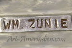 WM Zunie hallmark on Indian jewelry for William Zunie Zuni artist